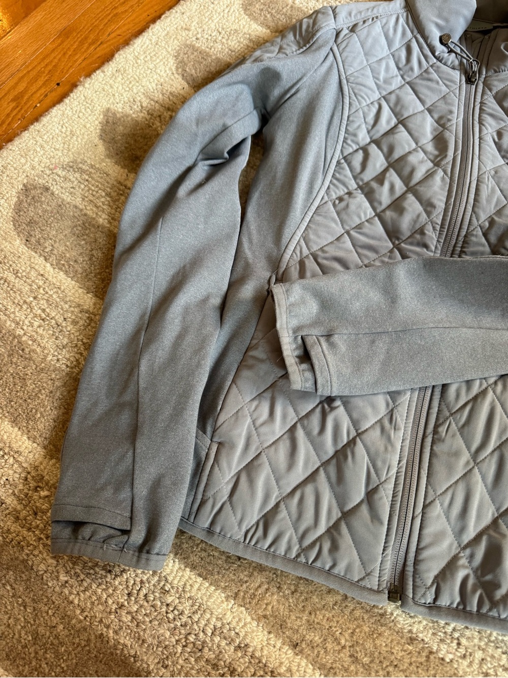 Athleta Quilted Grey Full-Zip Jacket - Picture 3 of 5